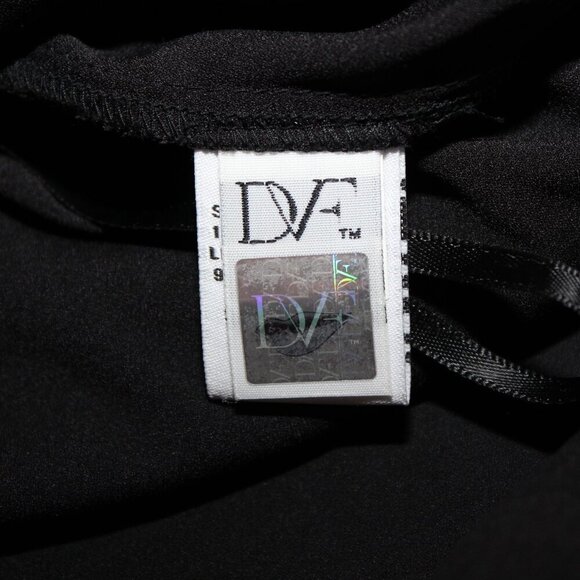 Diane Von Furstenberg Womens Fleurette Silk Dress Black Red Teardrop Size 4 - Picture 9 of 16